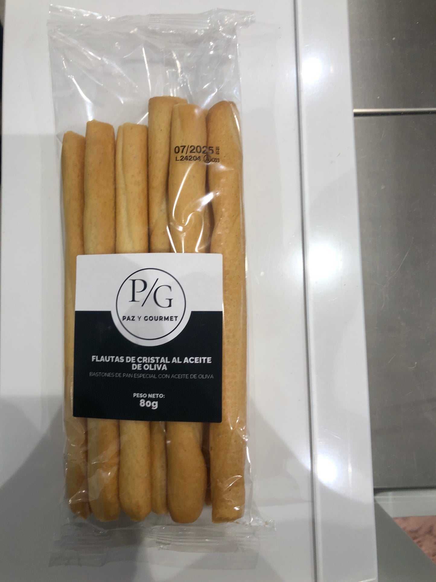Flautas de cristal al aceite de oliva 80g