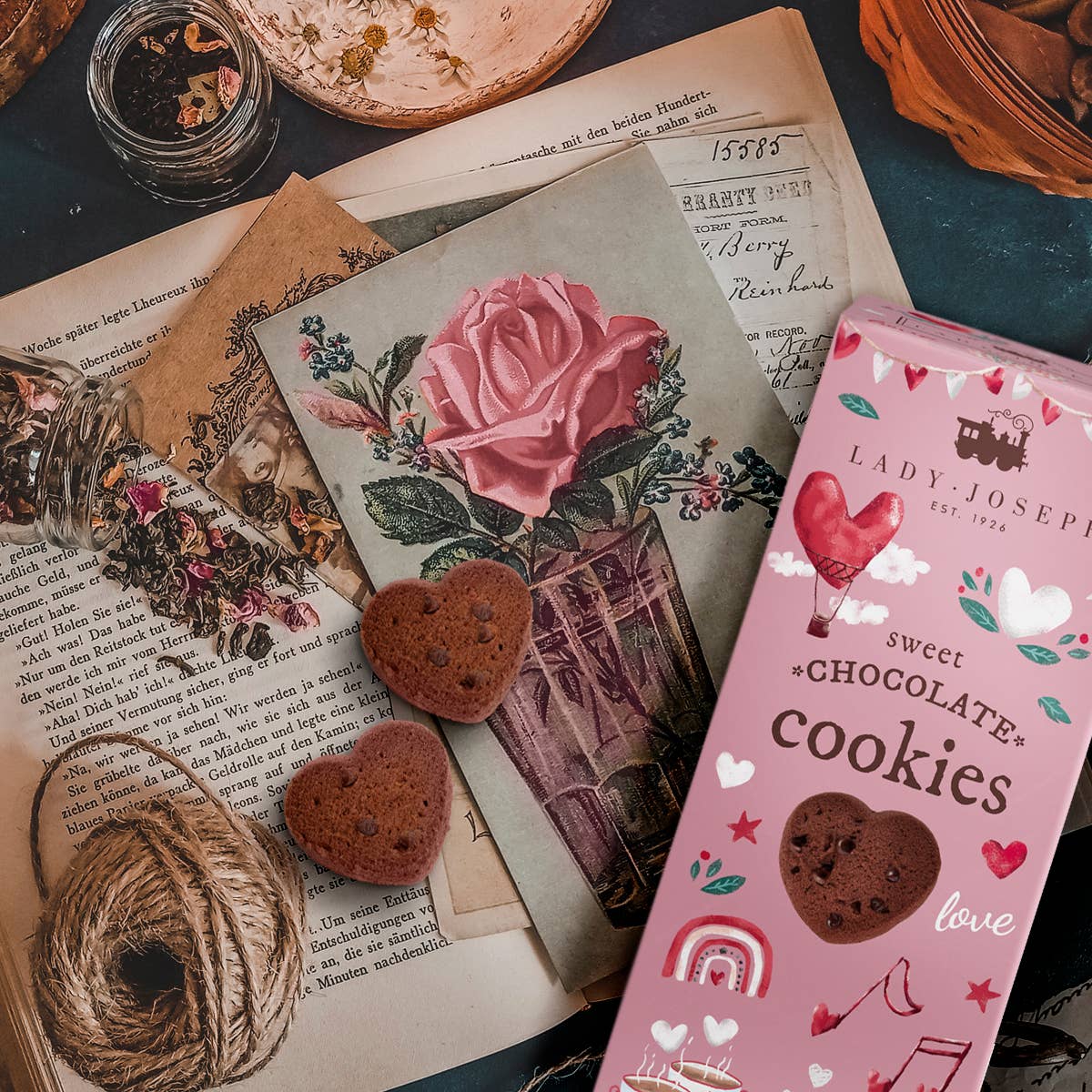 Cookies de chocolate en forma de corazón