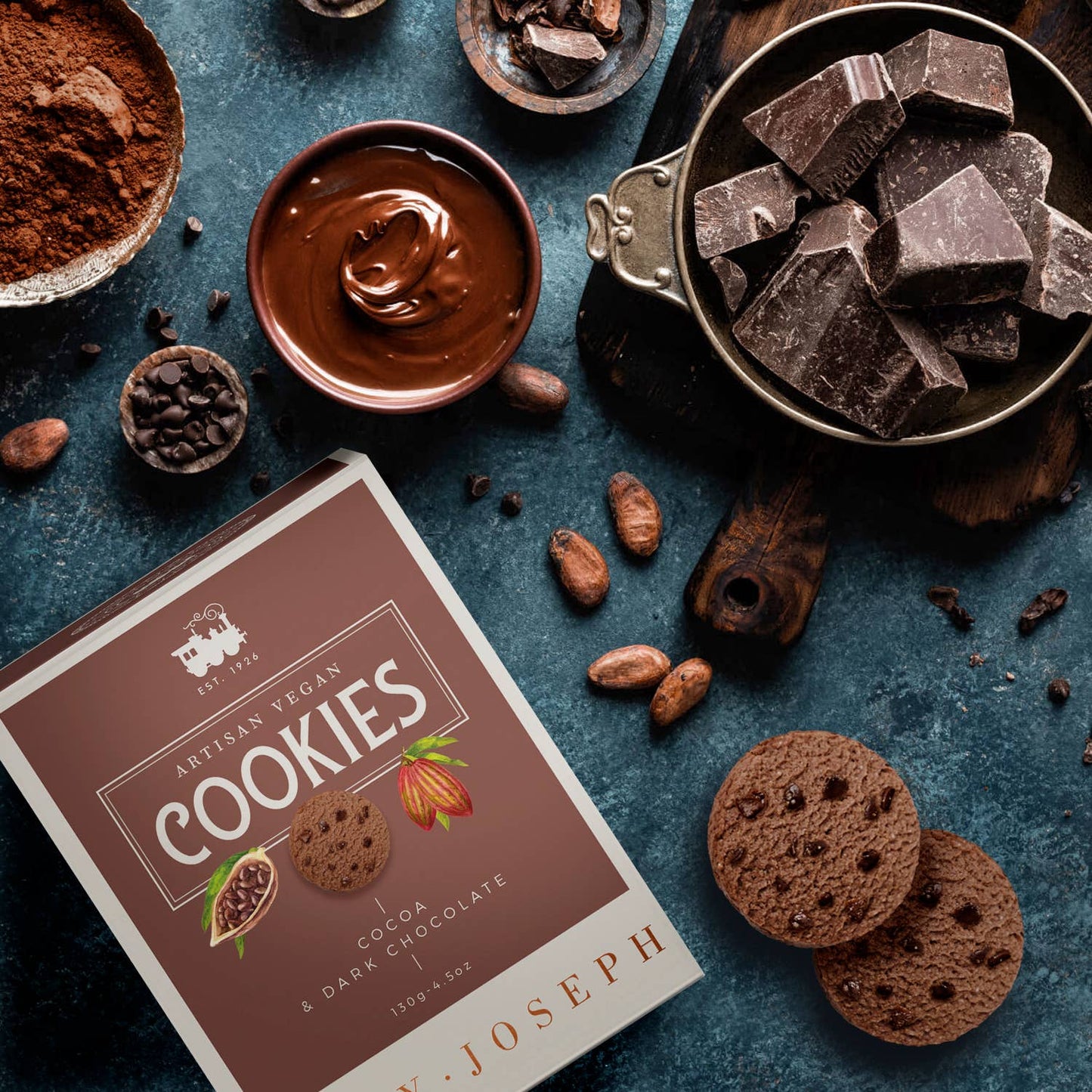 Cookies de cacao y chocolate negro